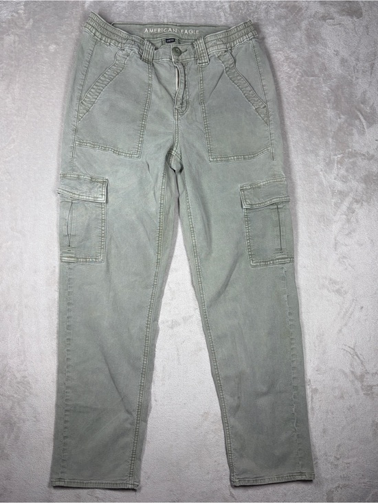 American Eagle Outfitters Pants - American Eagle Stretch Faded Green Straight Leg Cargo Pants Size 6